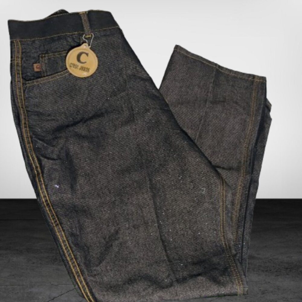 Crest Jeans P204/X Womens Size 18 Dark Brown Shiny Glitter Sprinkles